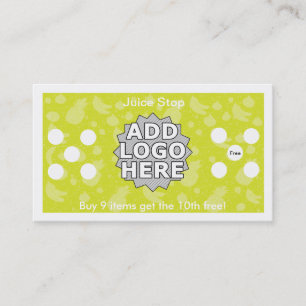 Smoothie & Juice Bar Business Card Loyalty Card