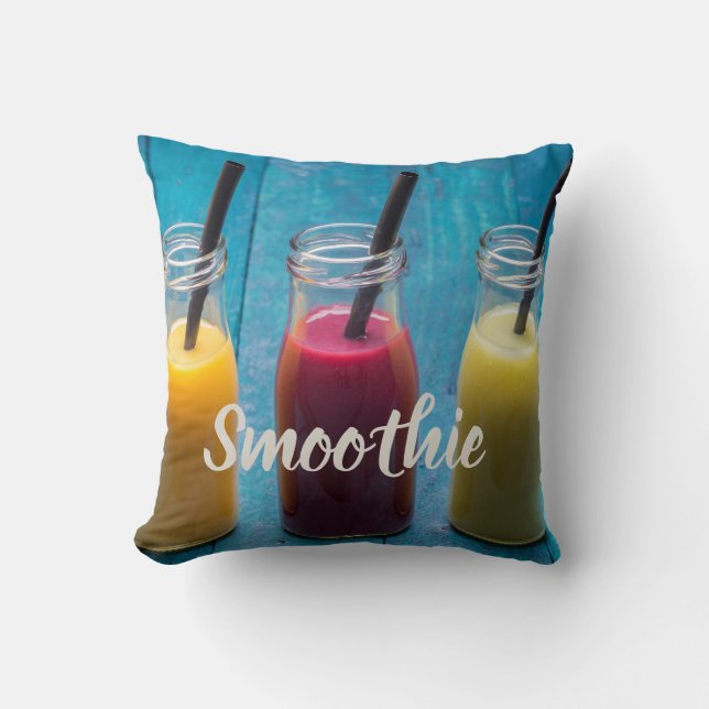 Smoothie juice drink mango orange kiwi gift cushion (Front)