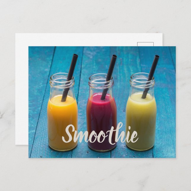 Smoothie juice drink mango orange kiwi gift holiday postcard (Front/Back)
