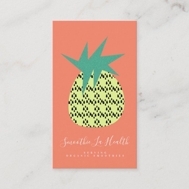 Smoothie Milk Shake Fruit Pop Pineapple Business Card (Front)