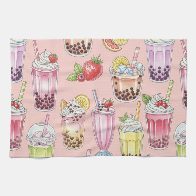  Smoothies and Lemonade by Natasha Us   Tea Towel (Horizontal)