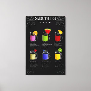 Smoothies Menu Canvas Print