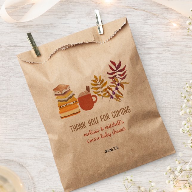 S'more Baby Shower campfire fall leaves thank you  Favour Bags (Creator Uploaded)