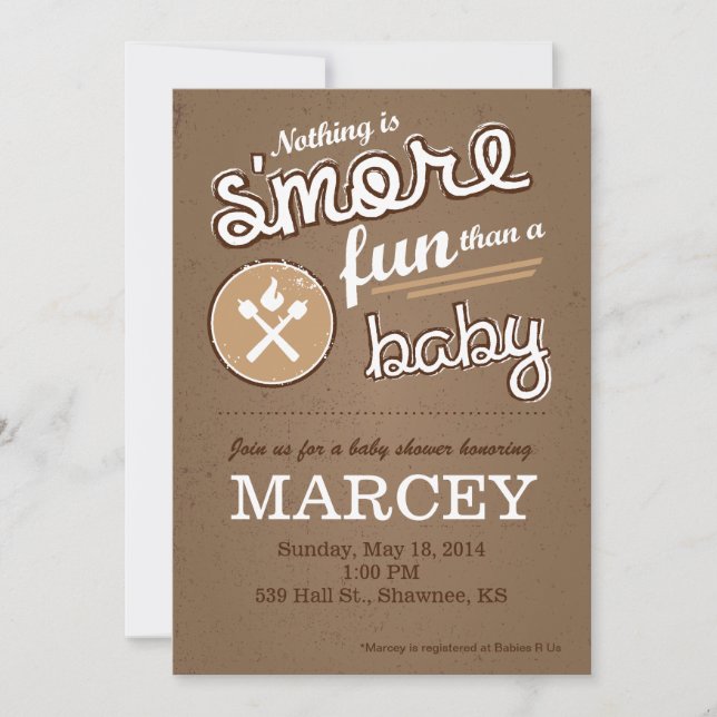 S'more Baby Shower Invitation (Front)