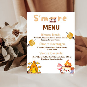 S'more Bar Menu Sign Smore Bar S'mores Station Out