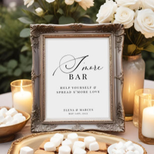 S'more Bar Wedding Elegant Modern Poster