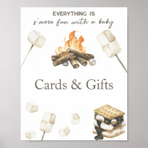 S'more Bonfire Baby Shower Cards and gifts  Poster