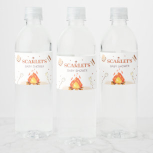 S'more Bonfire Baby Shower Water Bottle Label