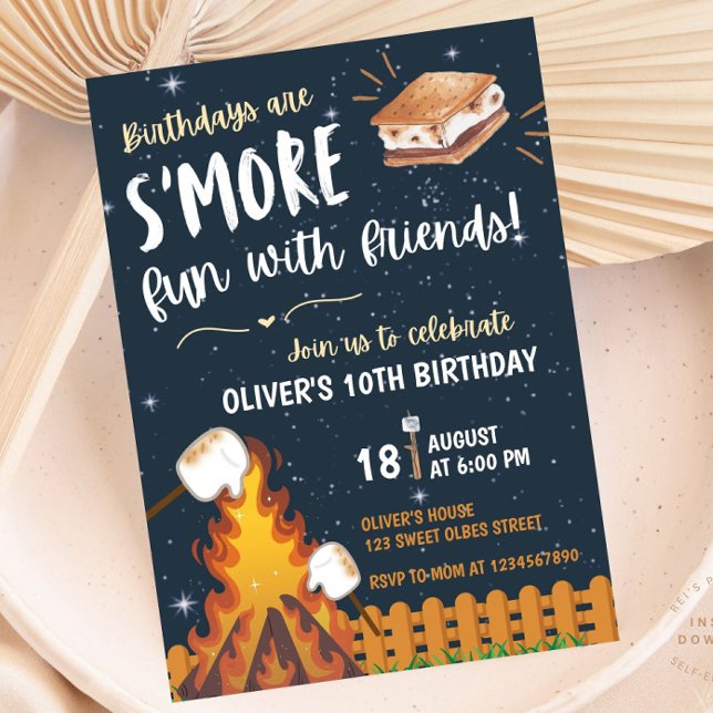 S'more Bonfire Smore Fun Friends Camping Invitation (Creator Uploaded)