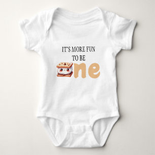 S'more Bonfire Smore To Be One Baby First Birthday Baby Bodysuit