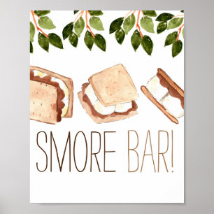 Smore camping birthday smore bar poster