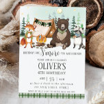 S'more Camping Bonfire Bear Fox Racoon Birthday  Invitation<br><div class="desc">Personalise this awesome S'mores invitation with your party details easily and quickly, simply press the customise it button to further re-arrange and format the style and placement of the text.  This unique invitation features watercolor woodland bear and friends. Great for any age. Matching items available in store! (c) The Happy...</div>