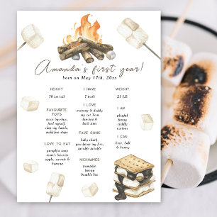 S'more fun 1st Birthday Milestone Birthday party Poster