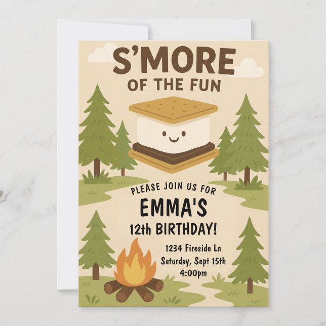 S'more Fun Campfire Birthday Party Invitation (Front)