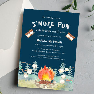 S'more Fun Camping Birthday Invitation