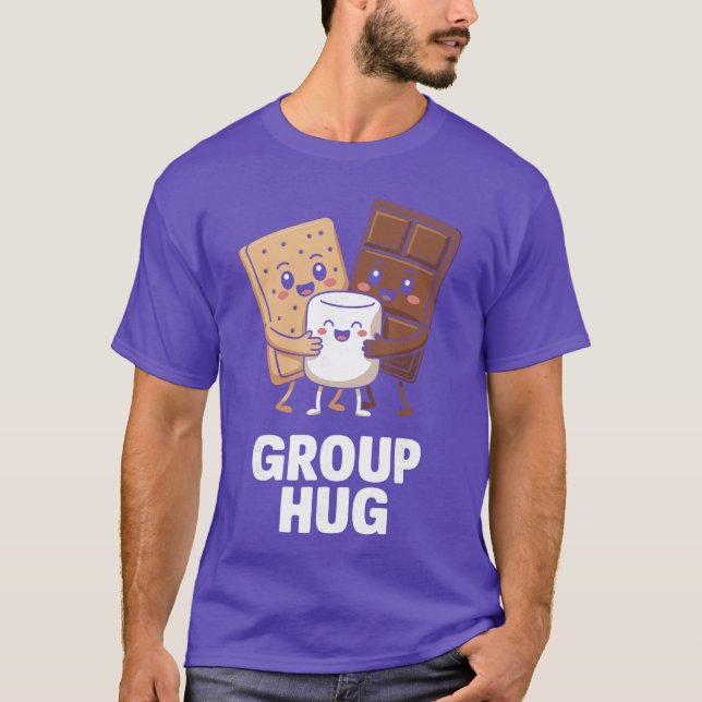 Smore Fun Camping Marshmallow Group Hug Campfire f T-Shirt (Front)