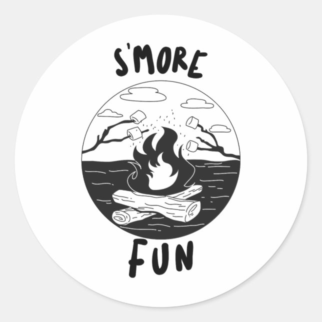 S'more Fun s more  Classic Round Sticker (Front)
