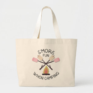 S'more Fun When Camping Outdoors Lover Gift Large Tote Bag