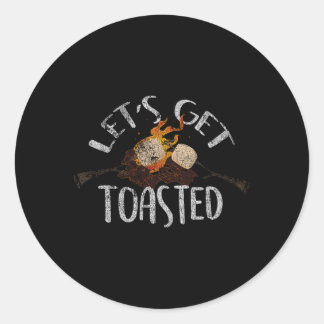 Smore Lets Get Toasted Camg Grunge Marshmallow Classic Round Sticker