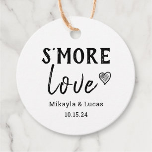 S'more Love Heart Rustic Wedding Favour Tags