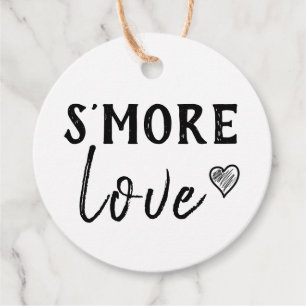 S'more Love Heart Rustic Wedding Favour Tags