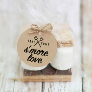 S'more Love Names Kraft Wedding Favour Tags