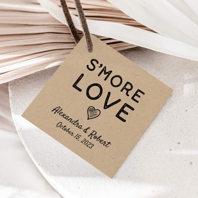 S'more Love | Rustic Kraft Wedding Favour Tags (Creator Uploaded)