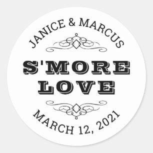 S'more Love Stickers, Smore Favour Stickers