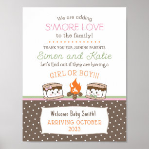 S'more Love themed baby gender reveal baby shower Poster