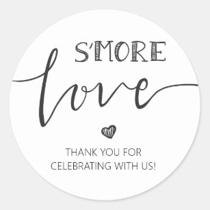 s'more Love Wedding favour tag Sticker Gift tag