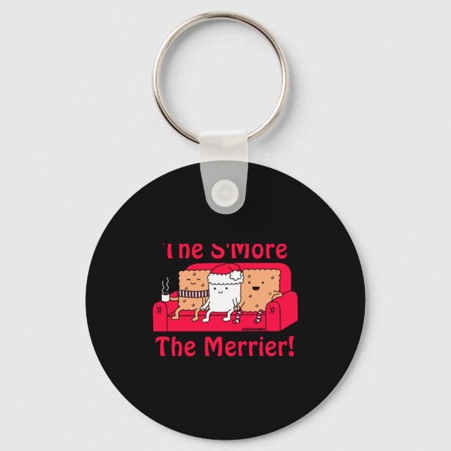 Smore Merrier Cute Kids Cartoon Christmas  Key Ring (Front)