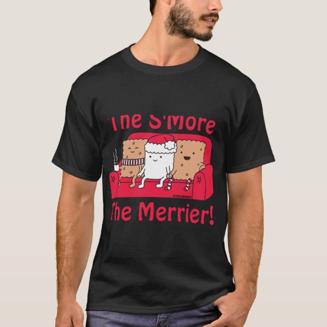 Smore Merrier Cute Kids Cartoon Christmas  T-Shirt (Front)