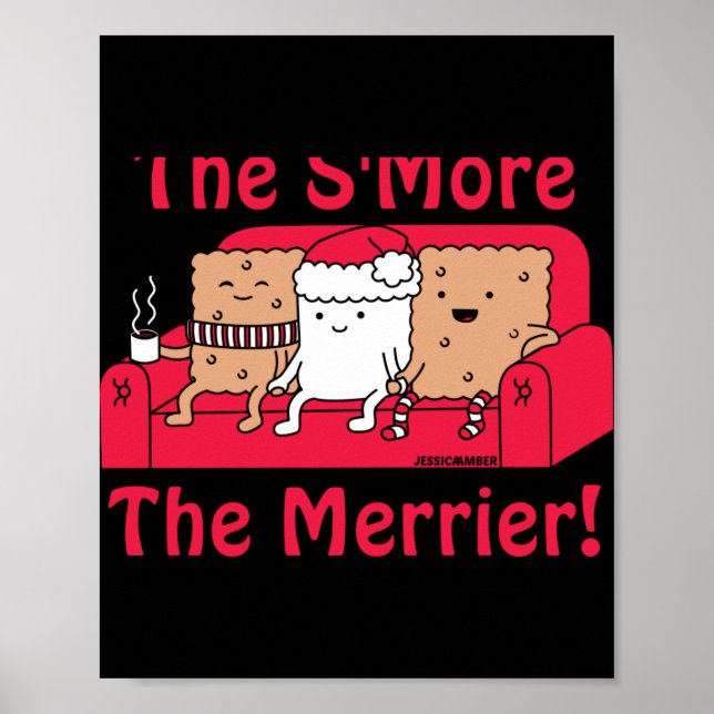 Smore Merrier Cute Kids Cartoon Christmas T Shirt  Poster (Front)