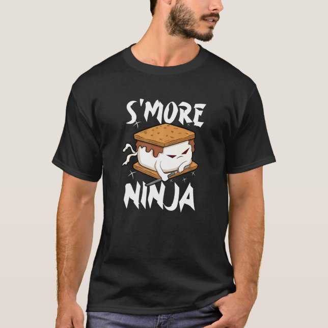 S'more Ninja Camping Toddler Boy Campfire  Smores T-Shirt (Front)