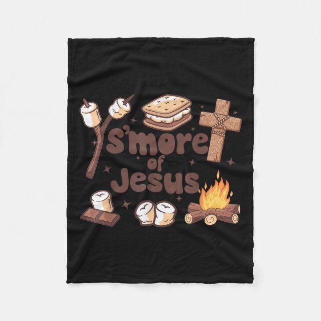 Smore Of Jesus Christian Camper Camng Lover  Fleece Blanket (Front)