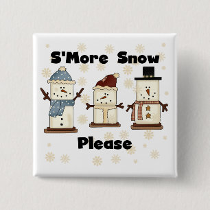 S'more Snow Please Tshirts and Gifts 15 Cm Square Badge