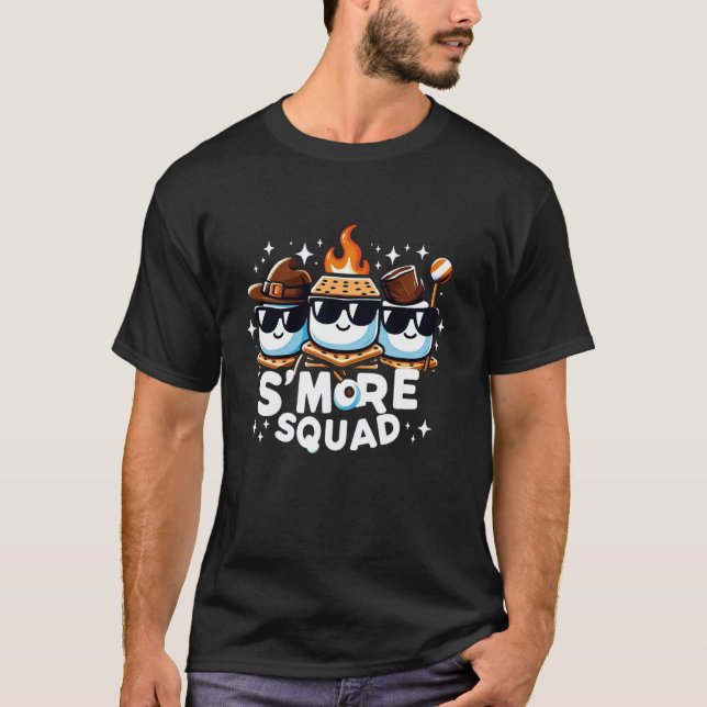 Smore Squad Camping Campfire Marshmallow S'mores T-Shirt (Front)