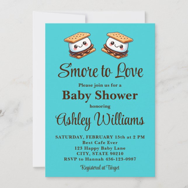 S'more to Love Baby Shower Fun Fall Autumn Winter Invitation (Front)