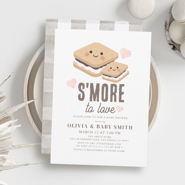 S'more to Love Kawaii Gender-neutral Baby Shower Invitation (Creator Uploaded)