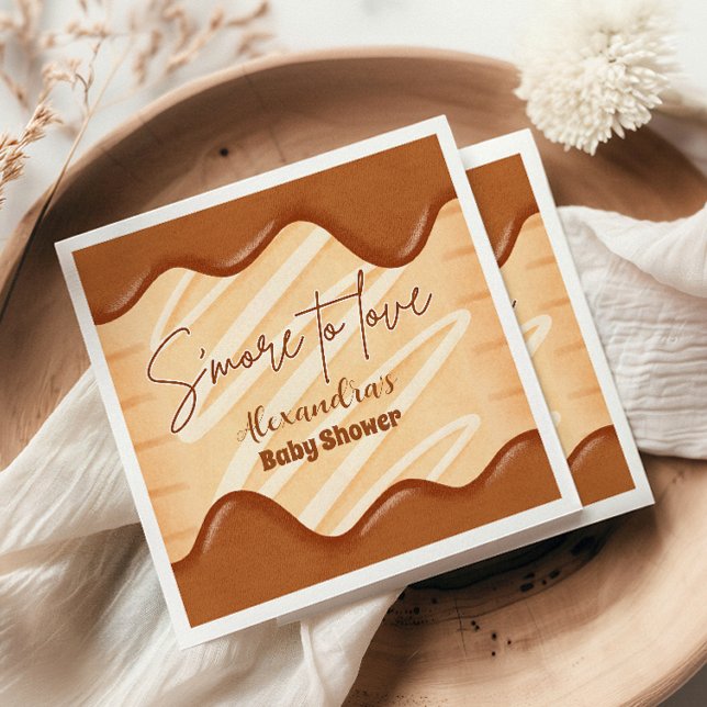 S'more to Love Kawaii Gender Neutral Baby Shower Napkin (Creator Uploaded)