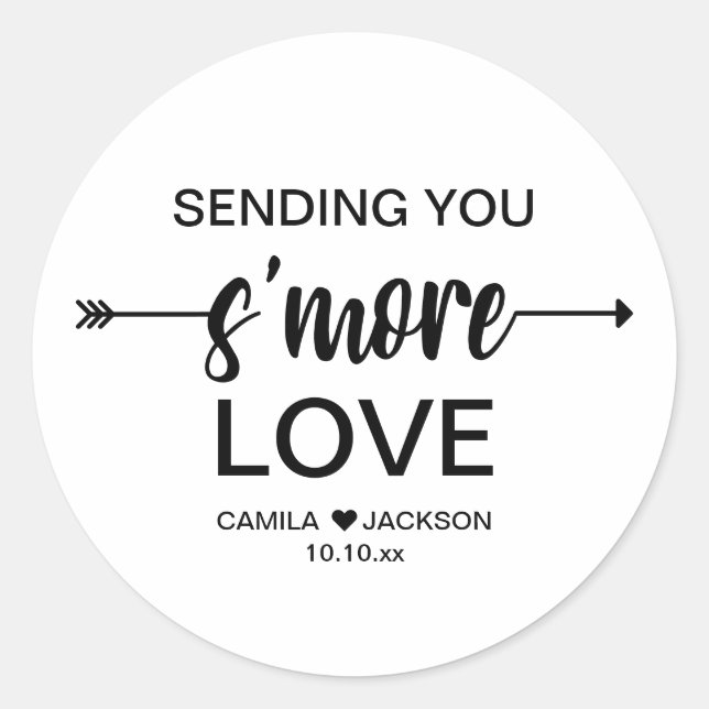 S'more Wedding Favour Classic Round Sticker (Front)