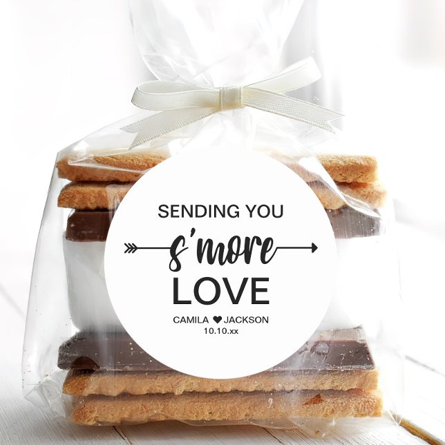 S'more Wedding Favour Classic Round Sticker (Creator Uploaded)