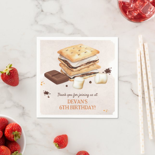 S'mores Birthday Party Napkin (Insitu)
