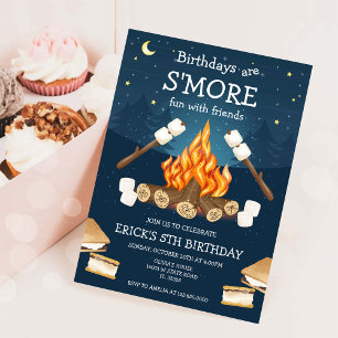 S'mores Birthday Party S'mores Camping Birthday Invitation