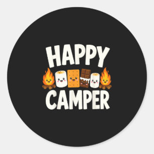 S'mores campfire camping  classic round sticker