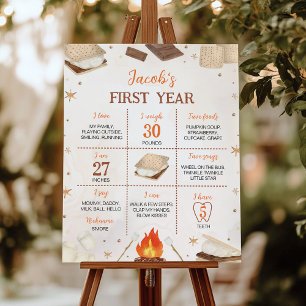 S'mores Campfire First Year Milestone Sign