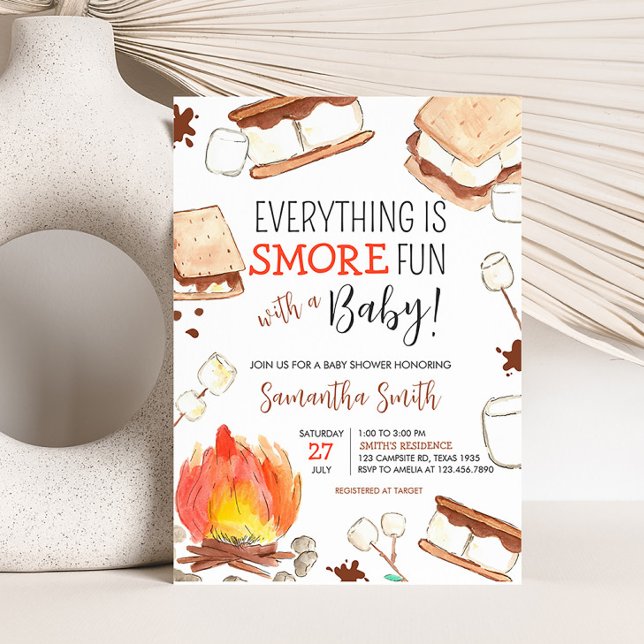 S'mores Camping Baby Shower  Invitation (Smore Fun Baby Shower Invitation)