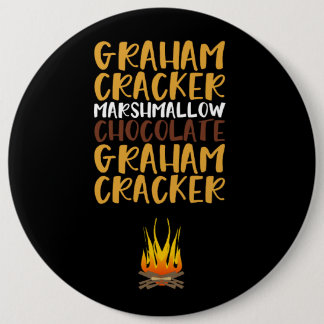 Smores Chocolate, Marshmallow, and Graham Crackers 6 Cm Round Badge