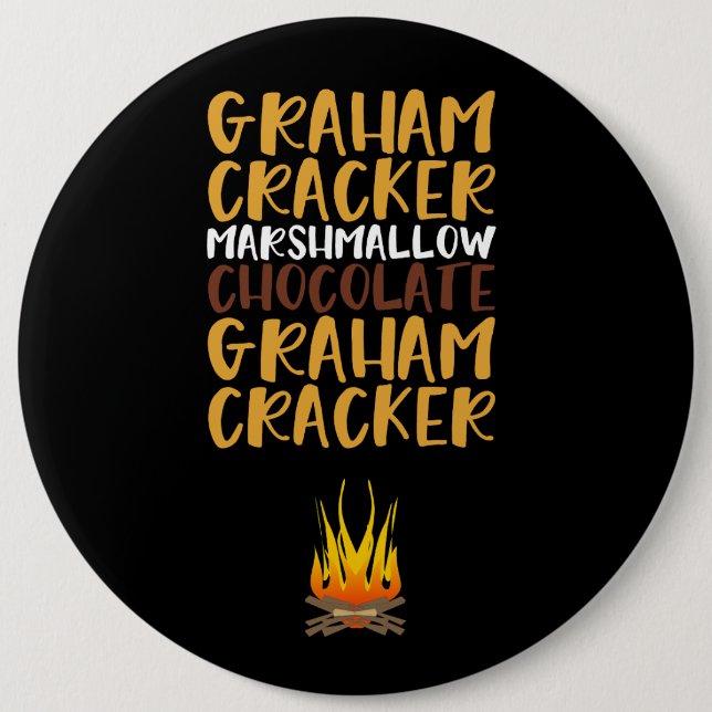 Smores Chocolate, Marshmallow, and Graham Crackers 6 Cm Round Badge (Front)
