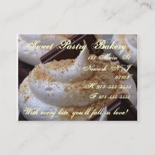 smores cupcake business card (Front)